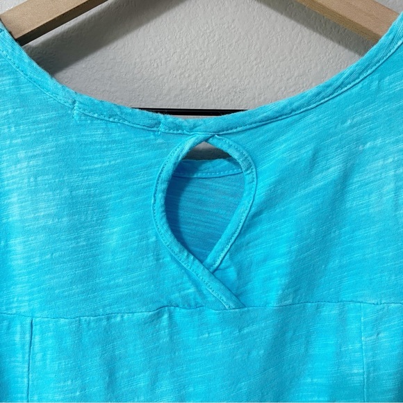 Fresh Produce Ombré Blue Sleeveless Tank Top Keyhole Back Size Medium Beach 90s - Picture 5 of 8
